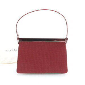 Gucci Leather Canvas Shoulder Bag Handbag Red